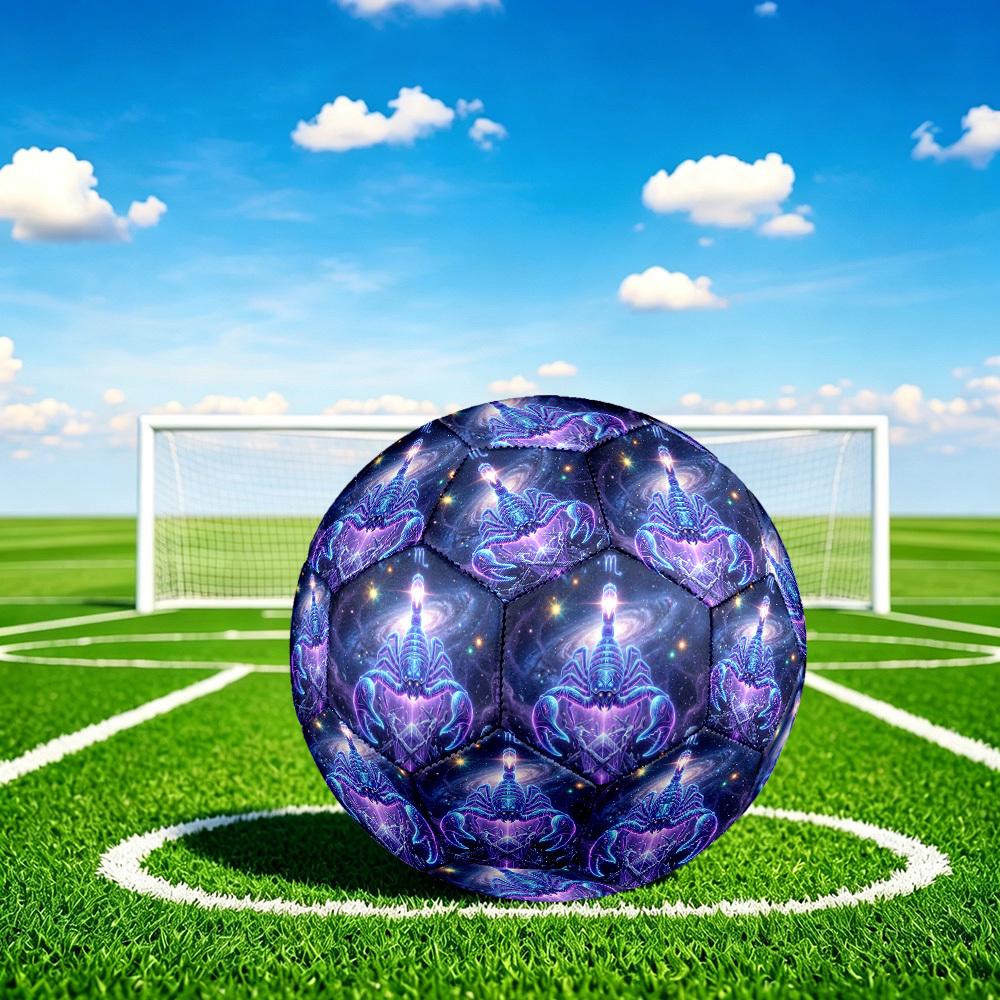 1pc Cosmic Scorpio Symbolism Theme Soccer Ball Football, Size 5, Lightweight PVC, Durable Outdoor Training Soccer Ball, Gift m61448