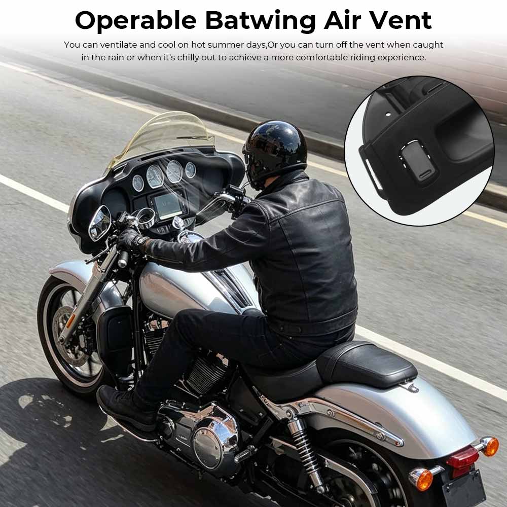 For Harley Touring 2014-later Electra Glide Inner Fairing Air Duct with Door Button Bezel Matte Black ABS Car Accessories
