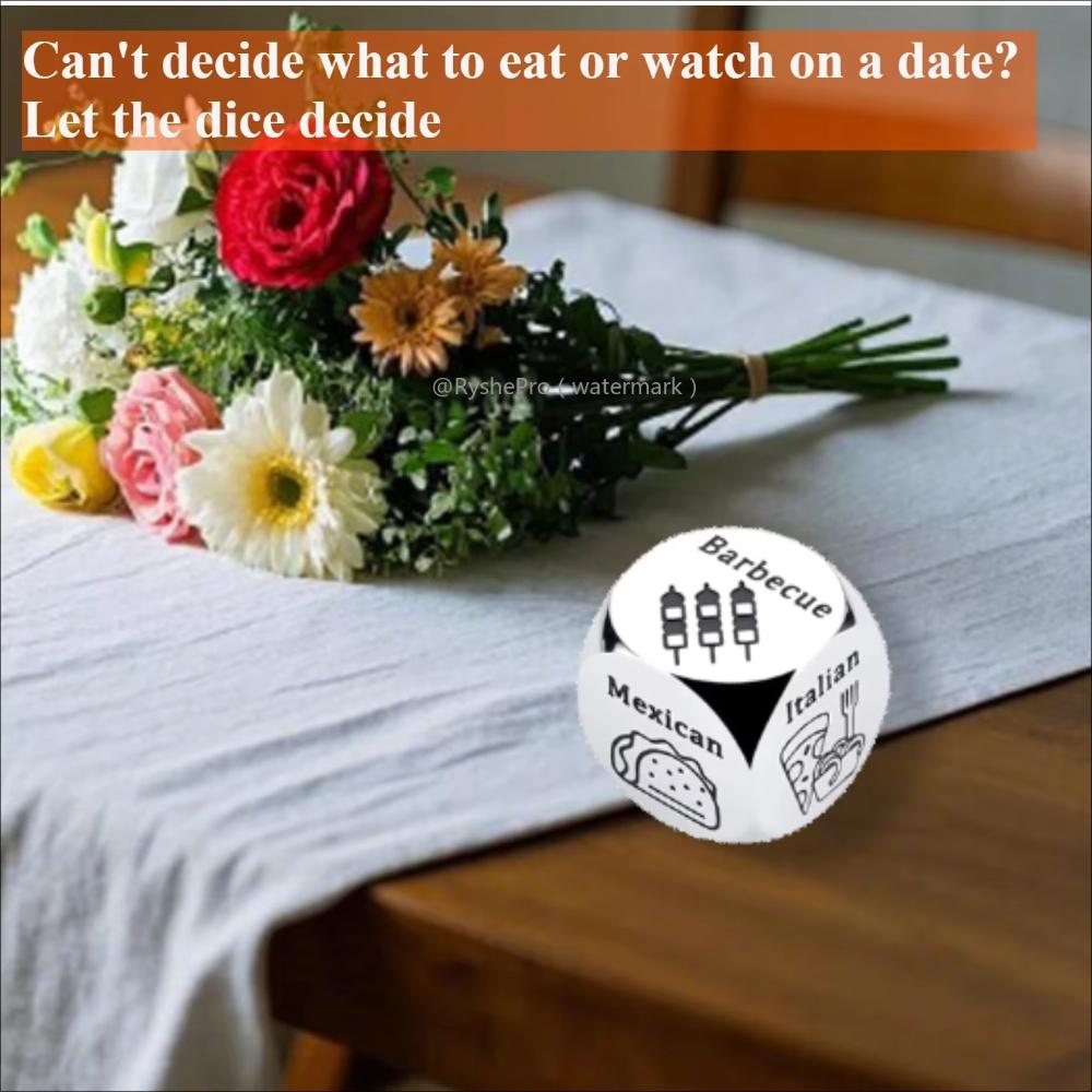 Food Decision Dice Anniversary Date Night for Couples Stainless Steel Food Determines Dice Set Men Women Birthday Wedding Gift