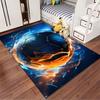 Fiery Soccer Ball Design suitable as a non-slip mat for the living room or bedroom sofa