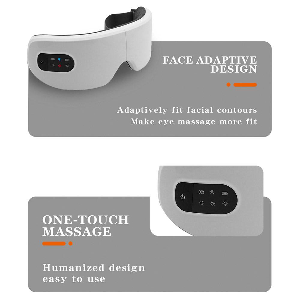Smart Eye Massager Vibration Eye Care Massage Instrument Bluetooth Music Eyemask for Dry Eyes Fatigue Relief Portable Foldable