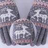 Touch Screen Winter Knitted Gloves Knitted Deer Full Finger Mittens Durable Riding Gloves  Outdoor