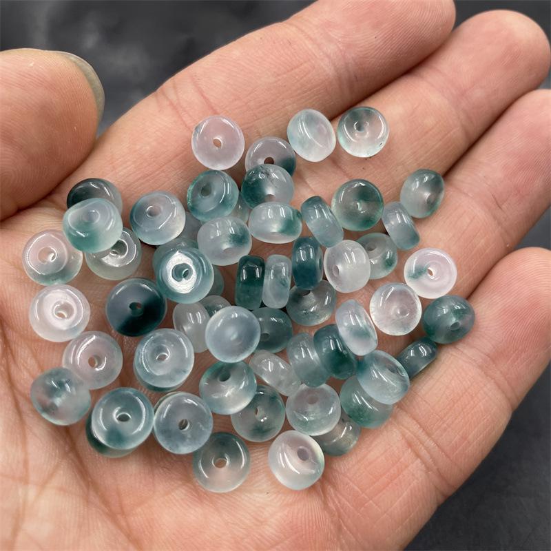 8mm Blue Floating Flower Spacer Beads - DIY Jewelry Accessories, Pumpkin Abacus Discs in Bulk