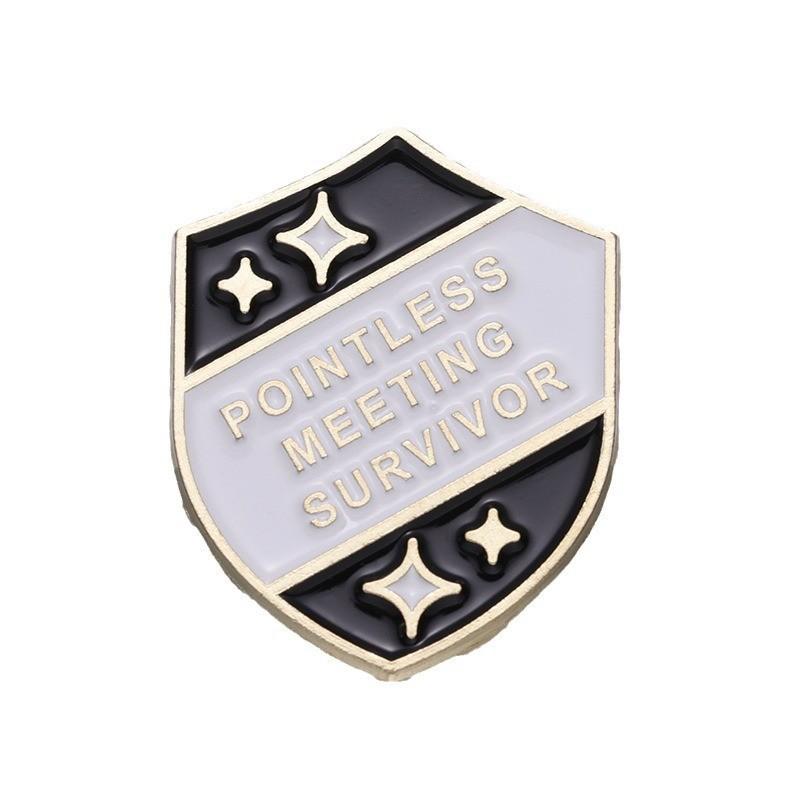 

Letter Contemporary Cartoon Shield Brooch With Artistic Finish For Stylish Men Women And XZ9325