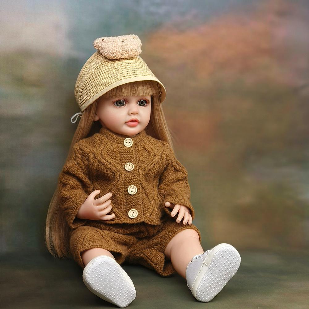 

Новая кукла реборн 55 см, полная клеевая имитация, кукла, подарок на день рождения, игрушка-кукла для девочек 55cm