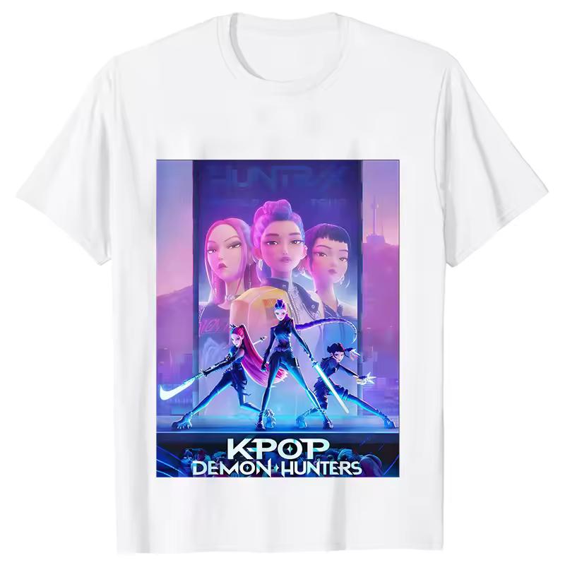 Dame T-skjorte Klær Kpop Demon Hunter HuntrX Grafiske Topper Dame T-skjorte Mote Koreansk Casual Harajuku Kortermet T-skjorte