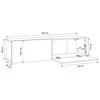 Vidaxl Wall-Mounted TV Cabinet, Smoked Oak, 120X30X30 Cm