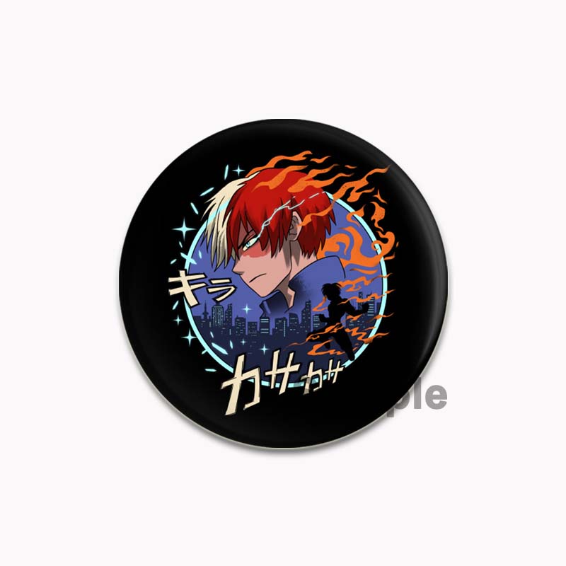 32/44/58mm Anime My Hero Academia Brooch Midoriya Izuku Bakugou Katsuki Todoroki Shoto Cartoon Badge Accessories Jewelry Gift Handmade Round Pins