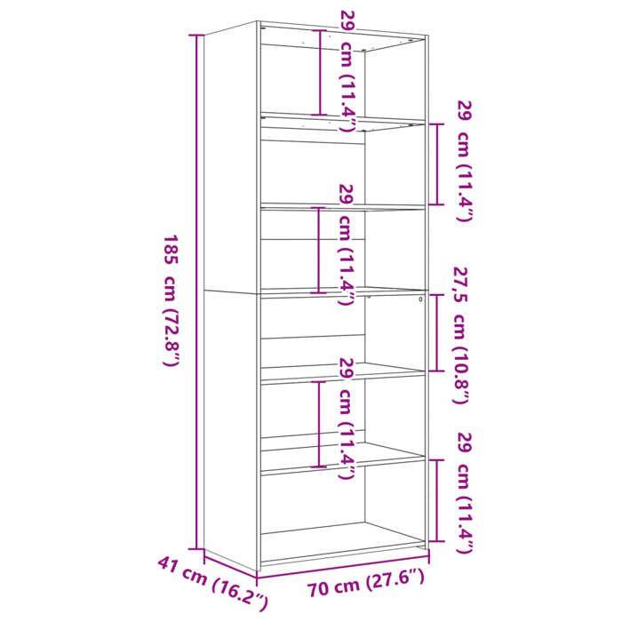 VidaXL Buffet haut blanc 70x41x185 cm bois d'ingénierie, buffet, placard, armoire latérale, armoire, armoire de rangement, 3281687