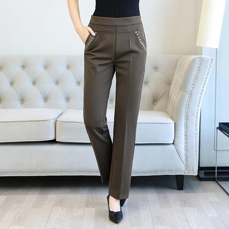 

Плюшевые брюки из овечьей шерсти, стиль «мама», осенне-зимние, плюшевые, утолщенные, длинные, теплые хлопковые брюки, эластичная талия, для женщин среднего и пожилого возраста, для ношения на улице 6XL