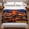 Coperta Morbida a Tema Dinosauri Personalizzata con Stampa Nome Testo Coperta Calda Decorazione Divano Casa Camera da Letto