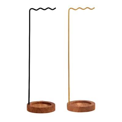 Brush Display Stand Wood Iron Drying Rack Desktop Paintbrush Organiser Stand For Calligraphy Enthusiasts Art Collectors