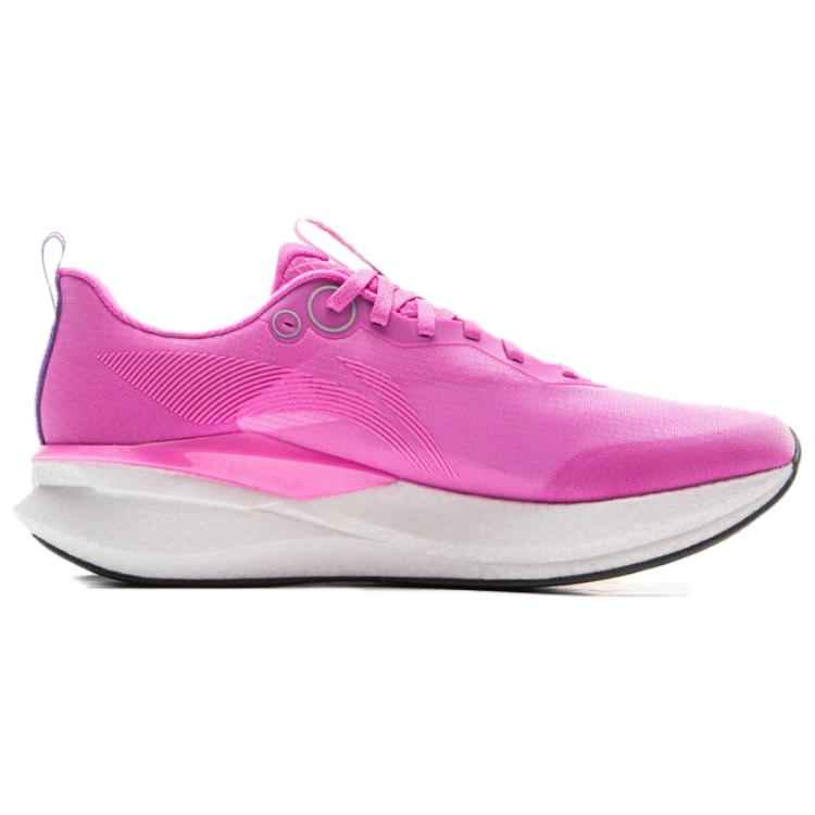 Li Ning Red Rabbit 8 Pro Full Palm Cushioning Mesh Running Shoes Marathon Training Men Running Shoes Fluorescent-Pink Purple ARPV003-28