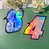 1PC 0to9 Arabic Numerals Holographic Carbon Motorcycle Stickers Waterproof for Motorbike Fairing Fuel Tank Scooter Vinyl Decals