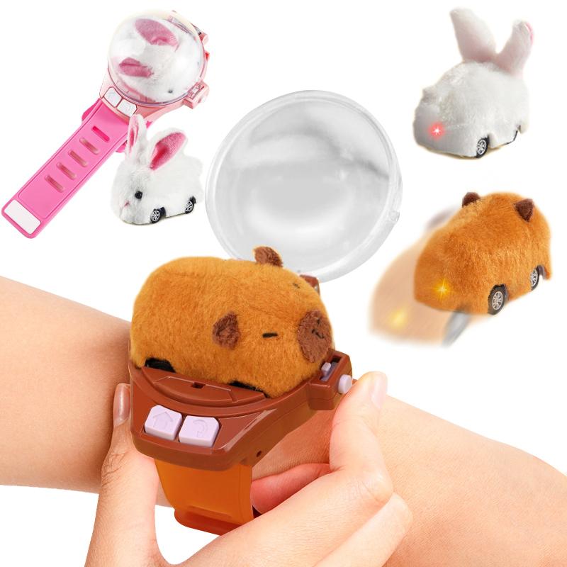 Topmix Light Kapibala Rabbit Remote Control Car Watch Toys With 2.4G Racing Car Wrist Toy For Kid Rc Small Car Interactive Game