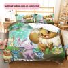 Eevee Pattern Bedding Quilt Set  Home Decoration  Gift (1 * duvet cover + 2 * pillowcase  without core)