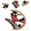 Cardinal Figurine Tabletop Decor Gift Collection Ornament, Red Bird Sculpture Resin Animal Statue