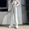 WTEMPO Casual High Waist Loose Wide Leg Pants Women Spring Fall Female Black White Suits Pants Ladies Long Trousers