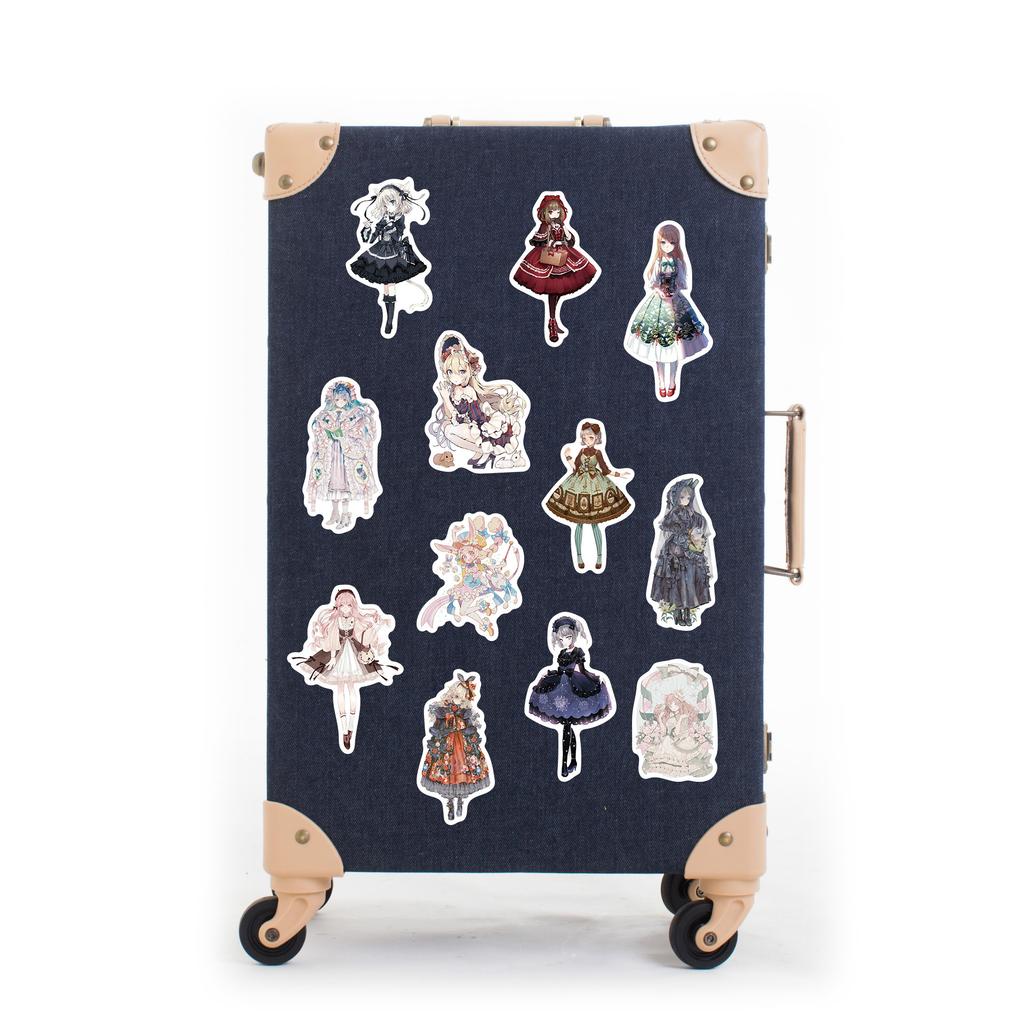 50Pcs/Set Lolita Girls Series 01 Stickers DIY Fashion Mixed Waterproof Doodle Decals Stickers