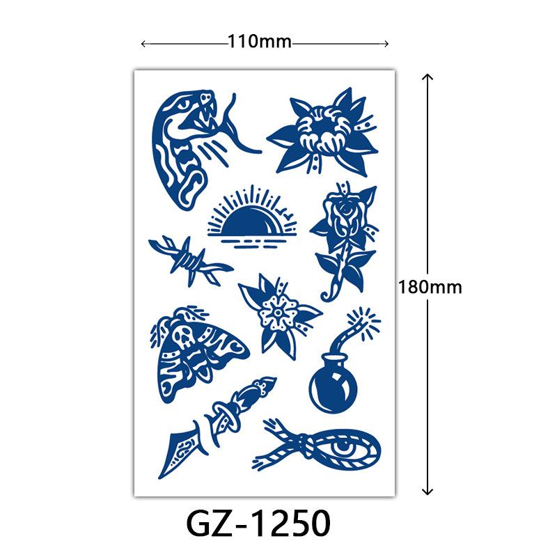 Herbal Tattoo Stickers, Juice Tattoo Stickers, Semi-Permanent English Letter Tattoo Stickers Tattoo