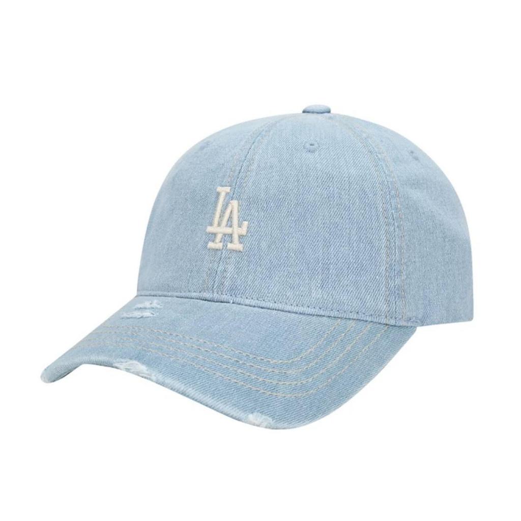 NY Heart Soft Top Denim Baseball Cap with Embroidered Lettering and Large Brim