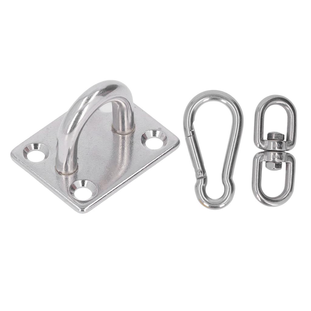 7 PCS Stainless Steel Hammock Hanging Hardware Kit with Door Buckle Snap Hook Screw Sun Shade Sail Fixing Accessories