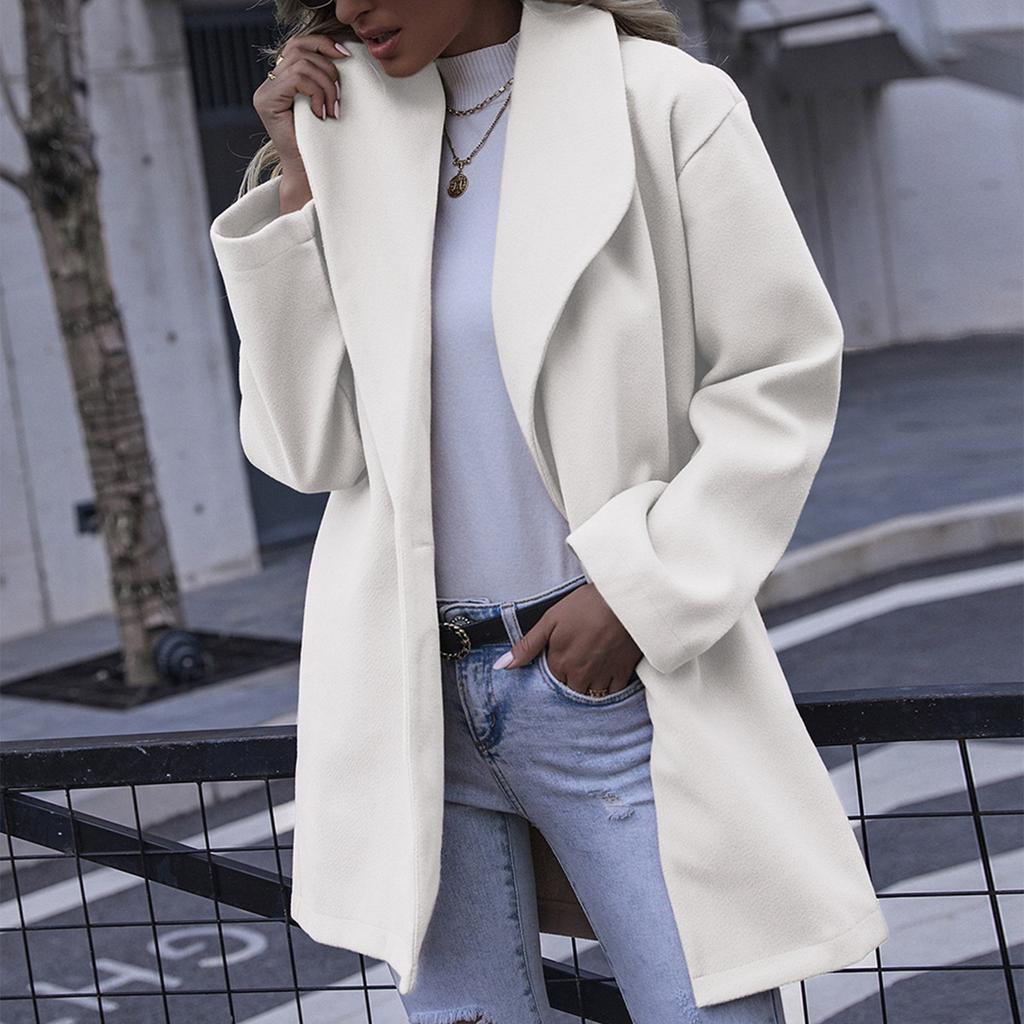 Women's Cardigan  Open Front Sweater Long Sleeve Loose Coats Mid Length Outwear