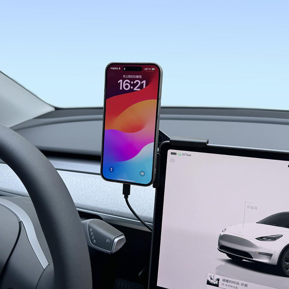 Car Phone Mount Holder 15W and 25W Qi2.2 Magnetic Wireless Charger Compatible with MagSafe for Tesla Model Y 3 JUNIPER 2026