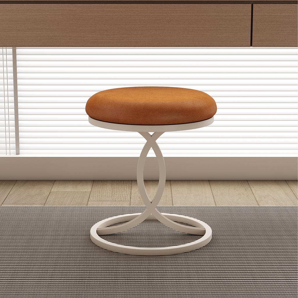 INS Style Velvet Makeup Stool, Cat Paw Round Dressing Chair, Small Space Living Room Accent Stool, Modern Home Vanity Seat