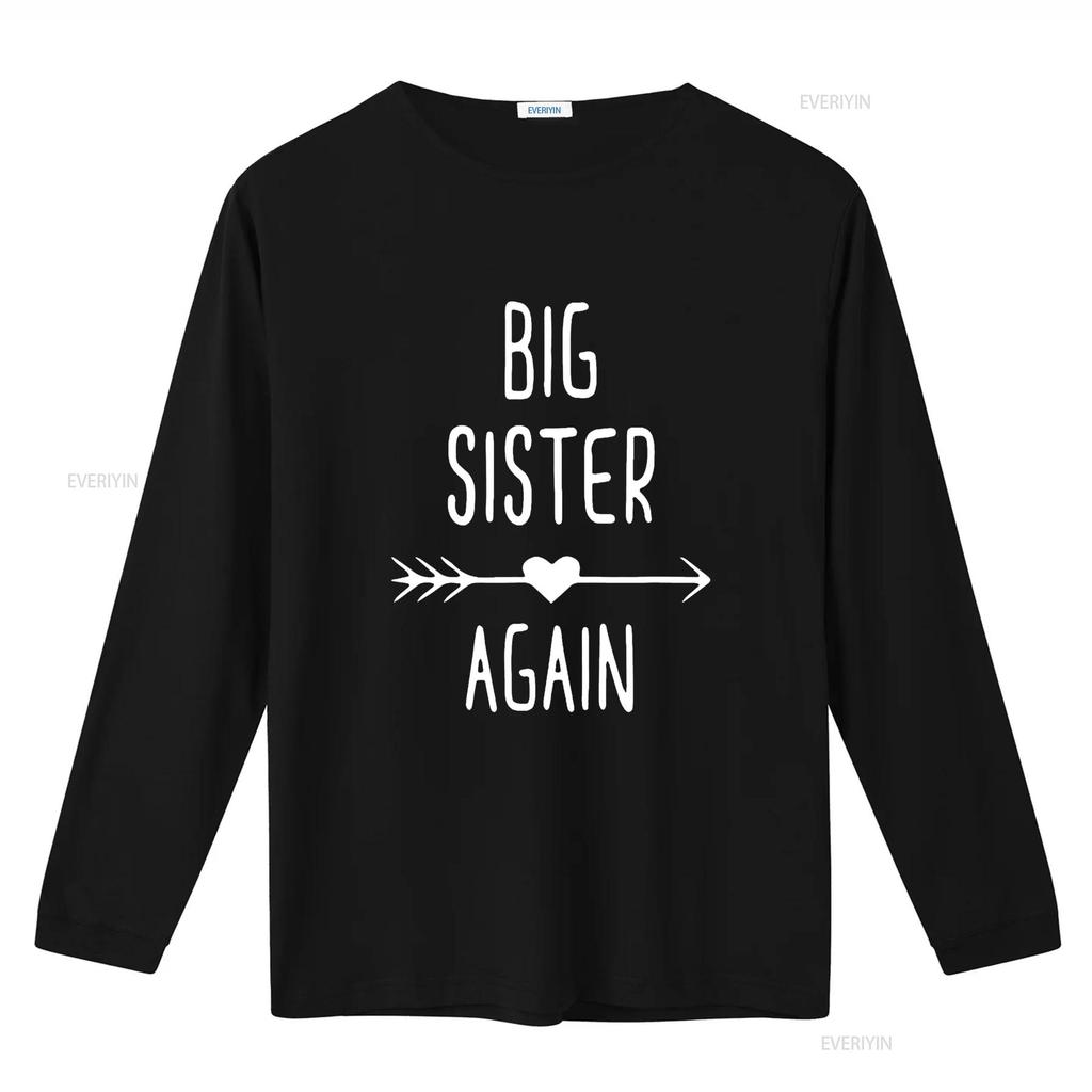 Camiseta Irmã Mais Velha de Novo Sis A Ser Camisetas Juvenis para Meninas vintage Lavado homme Versátil Elástico Respirável Unissex Macio moda