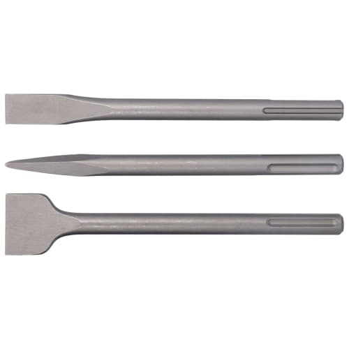 

3-Piece Hammer Drill Chisel Set, Carbon Steel Scaling Chisel, Flat Chisel Point Chisel, Rotary Hammer Drill Bit for Tile and Concrete Work (SDSmAX (5-