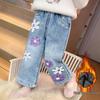 Baby Girls' Washed Soft Denim Wide Leg Jeans - Versatile Casual Long Pants (2026)