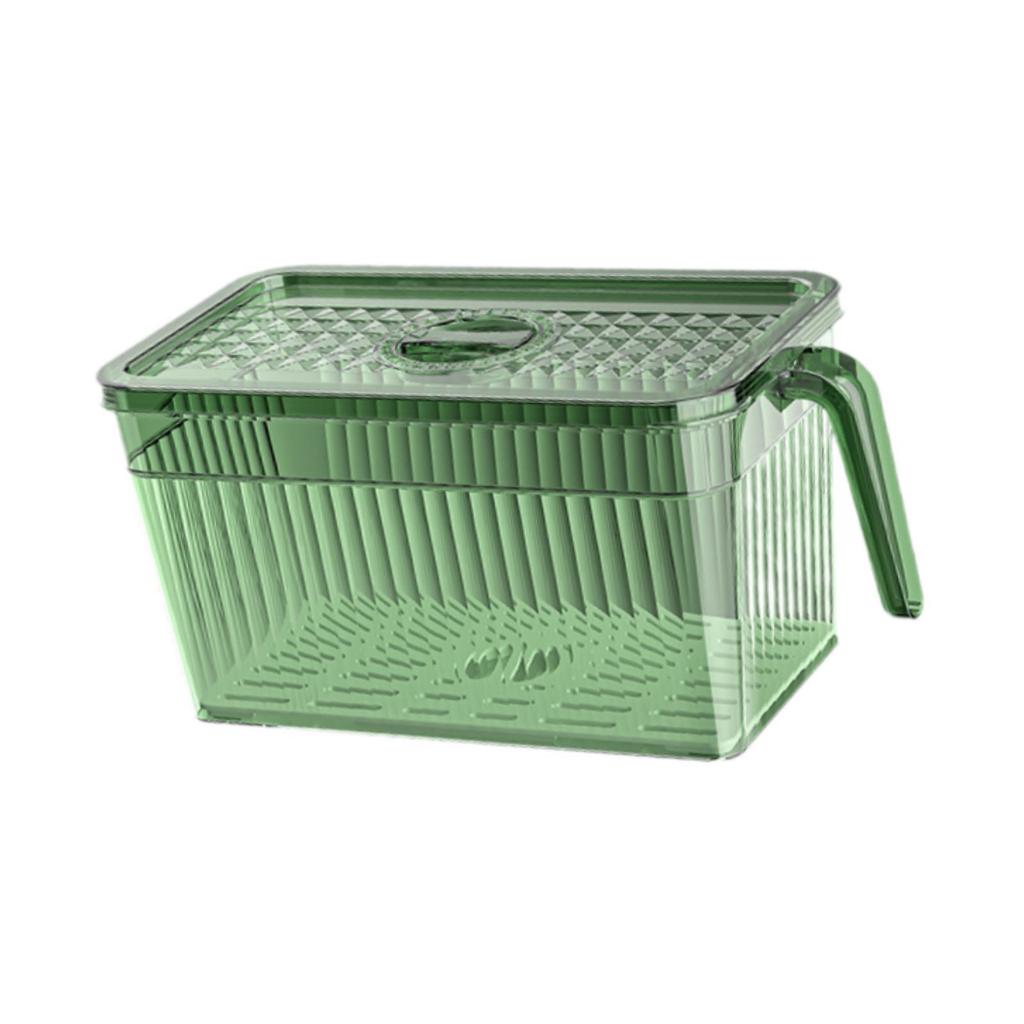 Refrigerator Organizer Bin with Draining Tray for Cabinet Drawer Pantry