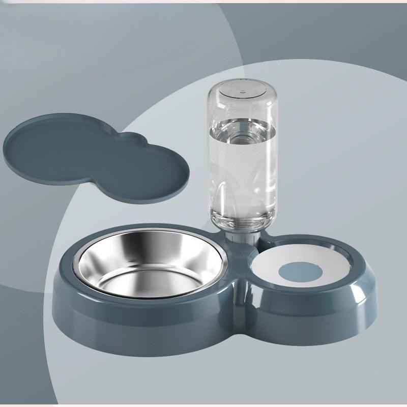 Dual Automatic Pet Feeder Bowl For Dogs And Cats Non Spill Plastic Water And Food Dispenser With Stand