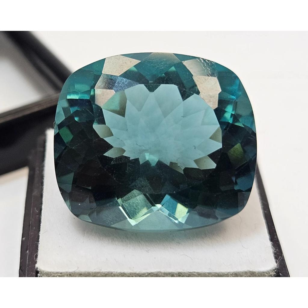 Beautiful Natural Tourmaline Teal Blue 38+ Ct Cushion Cut Certified Gemstone