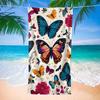 Lebendiges Schmetterlings-Blumenmuster Strandtuch Schnelltrocknend Leicht Saugfähig Sanddichtes Handtuch für Sommerurlaub Camping