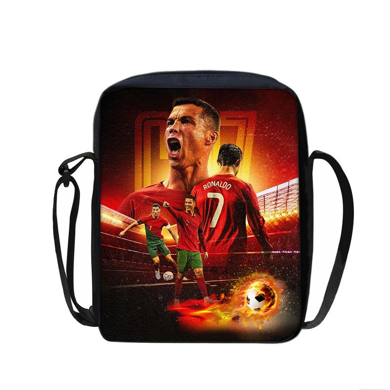 Voetbalster Schooltassen Telefoon Tas Boodschappentas Ronaldo Bedrukt Leren, Reizen Schouder Messenger Tas Handtas Beste Cadeau