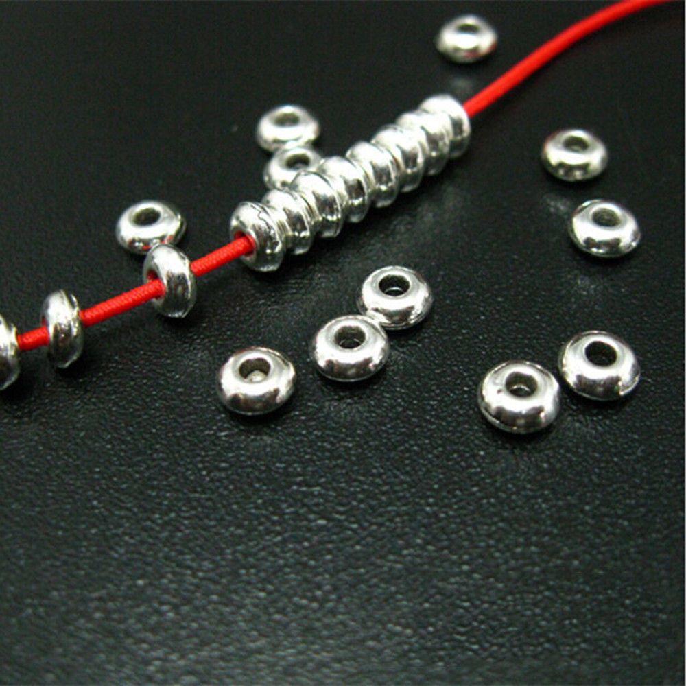 100pcs/set Handmade Silver Crafts Bracelet Components Spacer Beads DIY Tool Jewelry Making