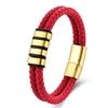 Mens Black Leather Braided Bracelet DIY Cuff Personalized Handmade Jewelry Trendy Accessory