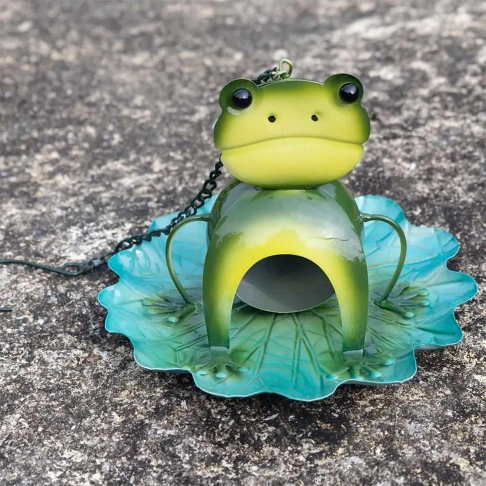 Metal Bird Feeder Frog Shaped Bird Water Bowl Bird Raising Tool Bird Food Dispenser Tree