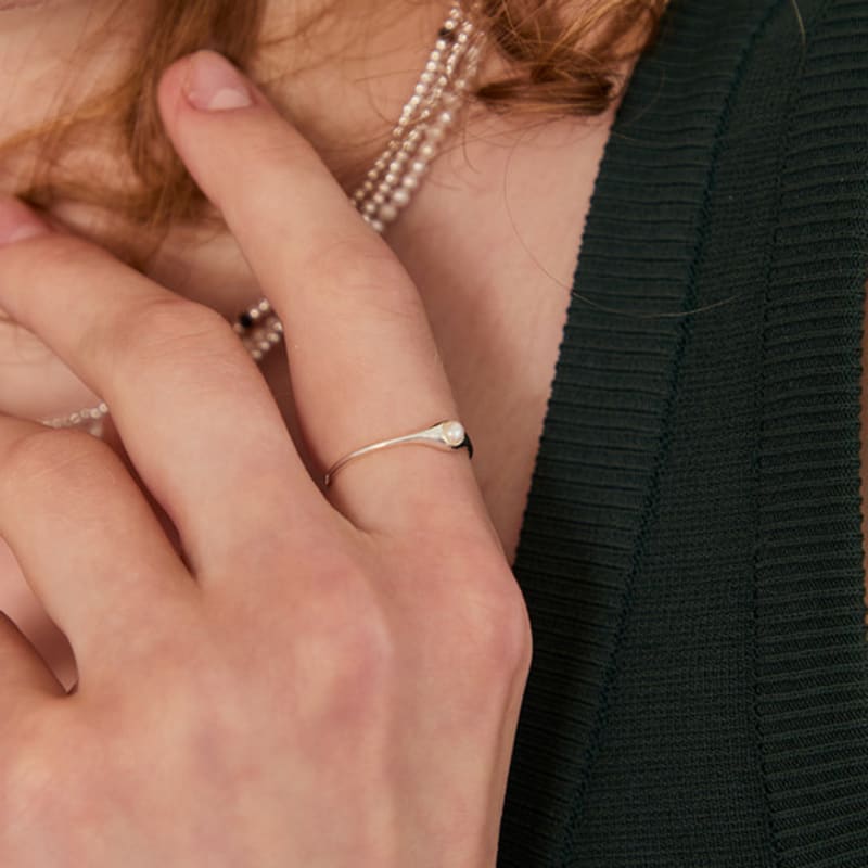LUNNE Silver 925 Pearl Ring #LSR34