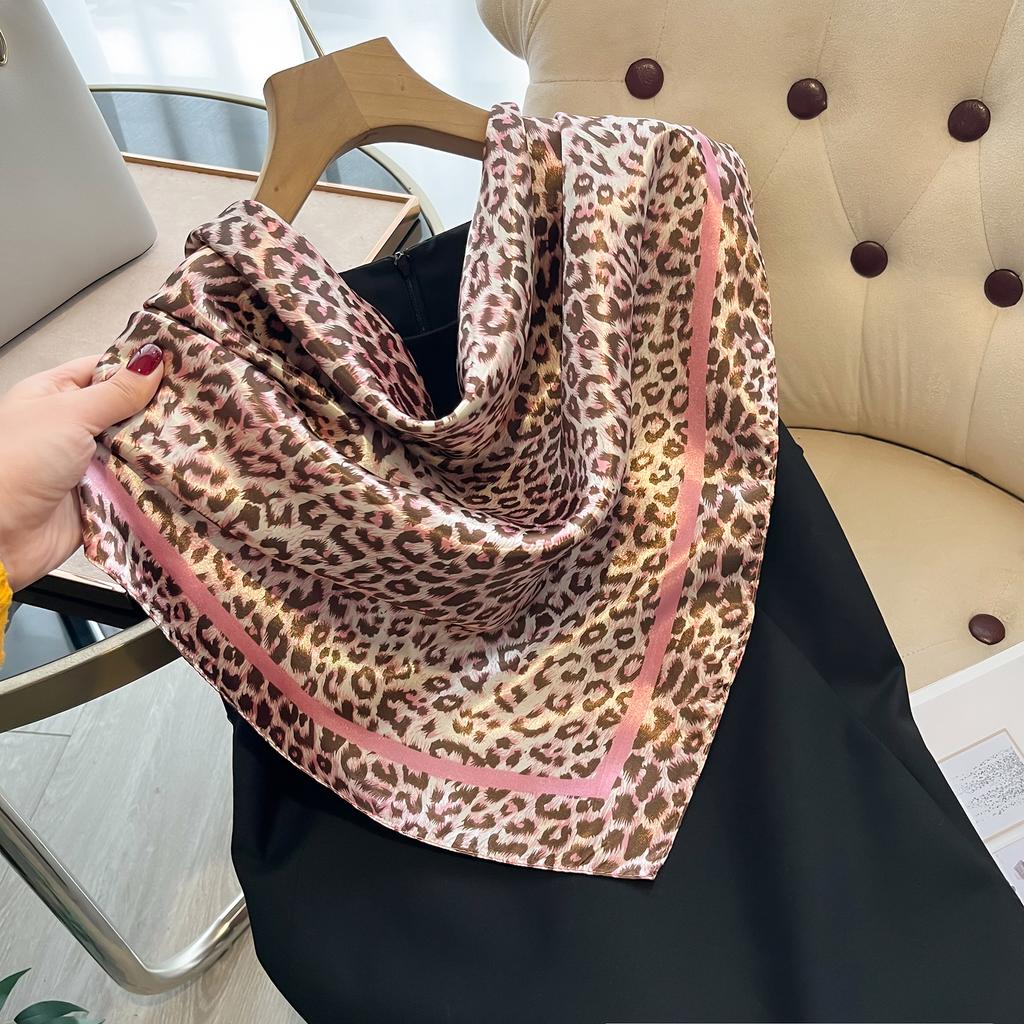 Luxury Silk Feeling Square Scarf Women Print Satin Neckerchief Spring Hair Band Foulard Echarpe Tie Shawl Wraps