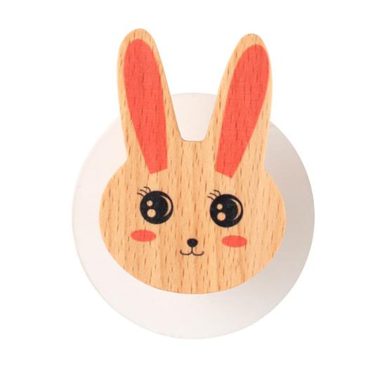 Kids Room Wall Hooks Wooden Hook, Cartoon Decorative Space Saving Hanger, Key Holders for Two Installation Ways Organizer Bedroom And