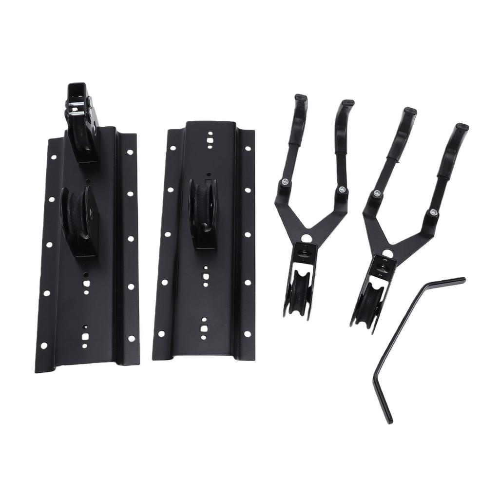 Bike Hoist Overhead Pulley System Ceiling Bike Mount Hanger Holds Up To 88.18lbs for Garage Black