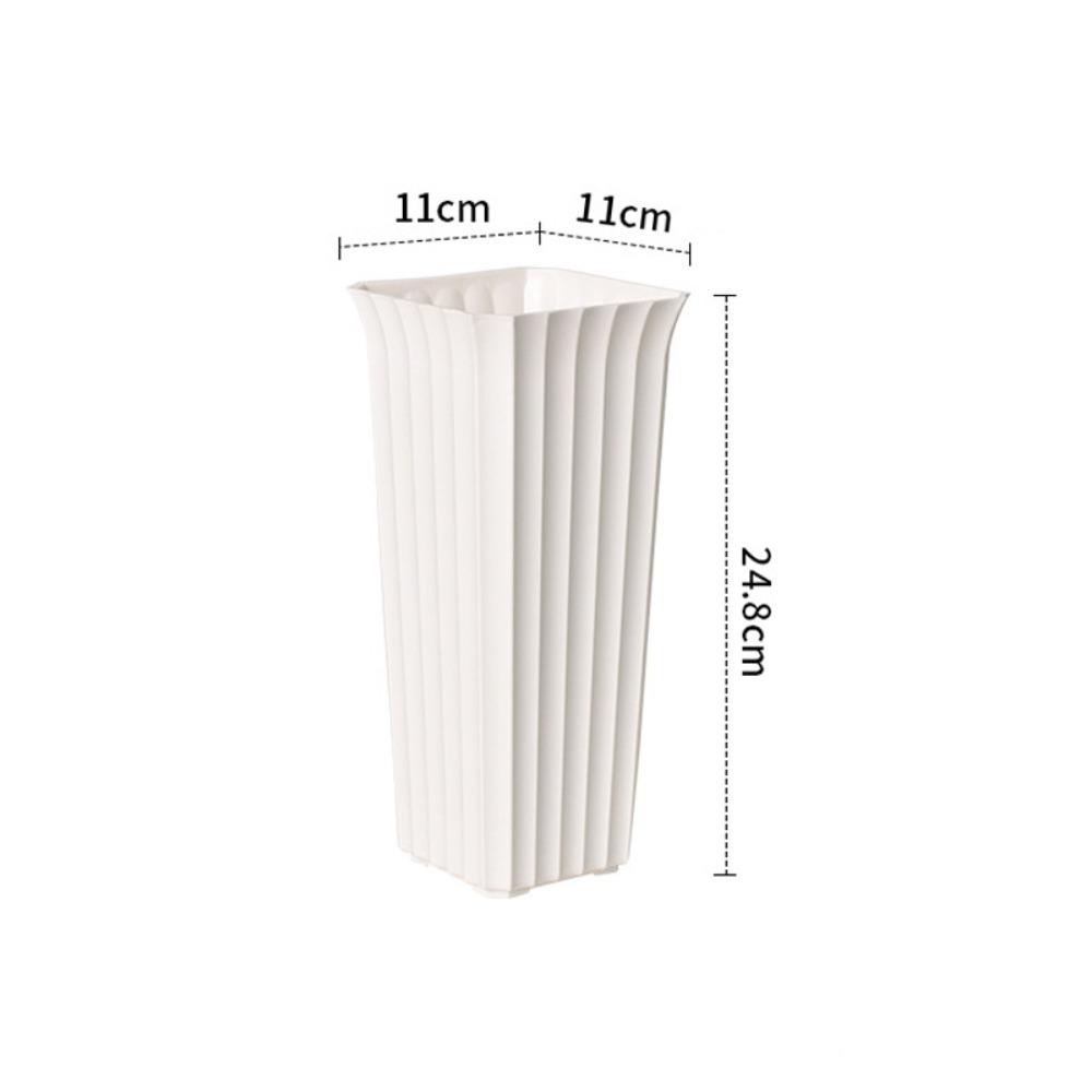 Black White Flower Vase Plastic Nordic Style Decorative Vase Vertical Stripes Design Desktop Decor Ornament Flower Arrangement