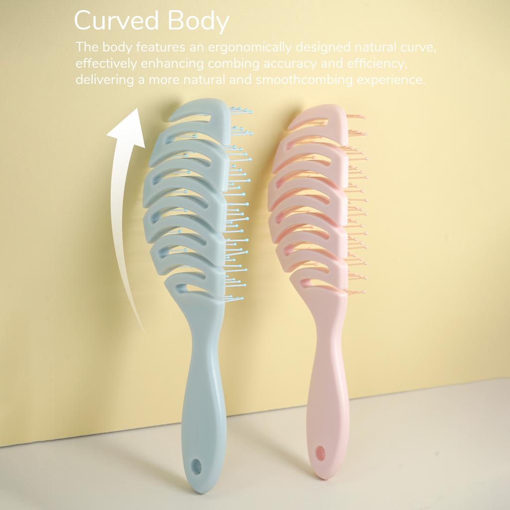 Multicolor Hollow Out Hair Brushes Set Flexible Bristles for Gentle Detangling Styling All Hair Types Daily Use Scalp Massage