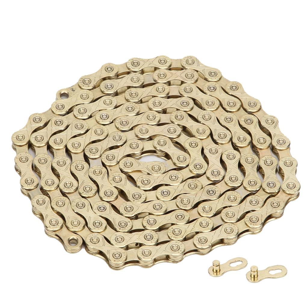 F10 Mountain Road Folding Bike Chain Steel 10 Speed Adjustable Cycle Bicycle AccessoriesGold