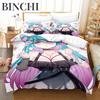 3D Anime Sexy Girls Silvervale Vtuber Bedding Collection Single Twin Full Queen King Size Bed Collection Adult Boys Bedroom Duvet Cover Collections