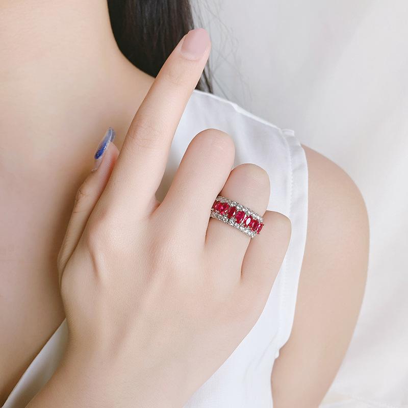 Jewelry Color Treasure Popular Red Corundum Imitation Pigeon Blood Red Treasure Retro Ring Children'S Jewelry Jewelry