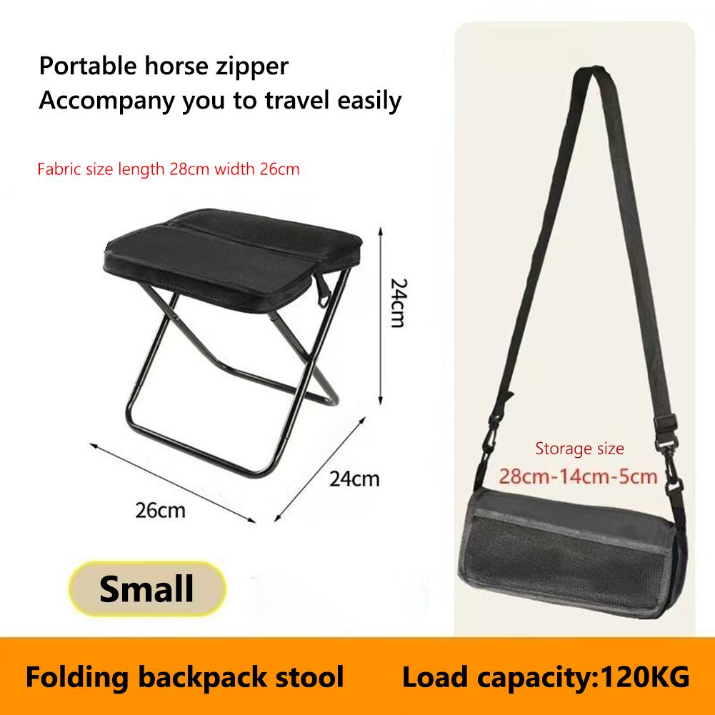 Outdoor Foldable Backpack Stool Portable Small Pencil Bag Camping Stool Lightweight Folding Chair for Beach Fishing Travel